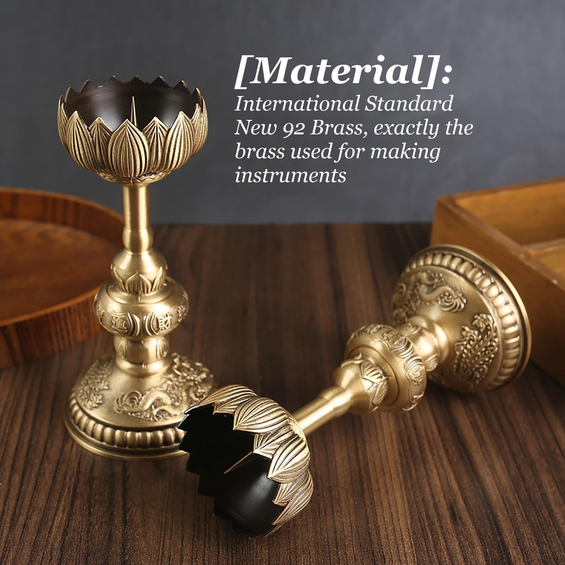 Amazon.com: LOTONJT Brass Candle Holder Dragon Phoenix Feng Shui